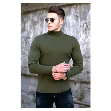 Madmext Khaki Turtleneck Men's Sweater 4712