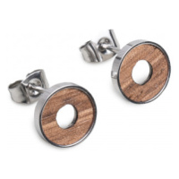 Náušnice s dřevěným detailem Lini Earrings Circle
