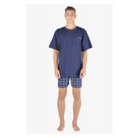 Pánské pyžamo Gina 79152P - barva:GINDCMLGB/lékořice-šedobílá