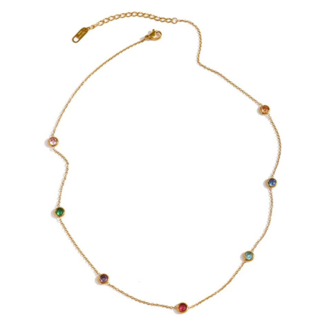 GRACE Jewellery Ocelový náhrdelník s barevnými zirkony Simona NH-10-986A Barevná/více barev 46 c GRACE Silver Jewellery