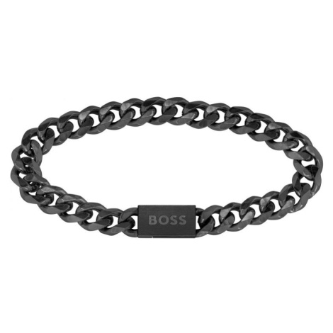 Hugo Boss Stylový černý náramek pro muže Chain Link 1580145 19 cm