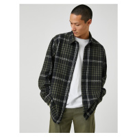 Koton Plaid Lumberjack Shirt Jacket Klasický límec