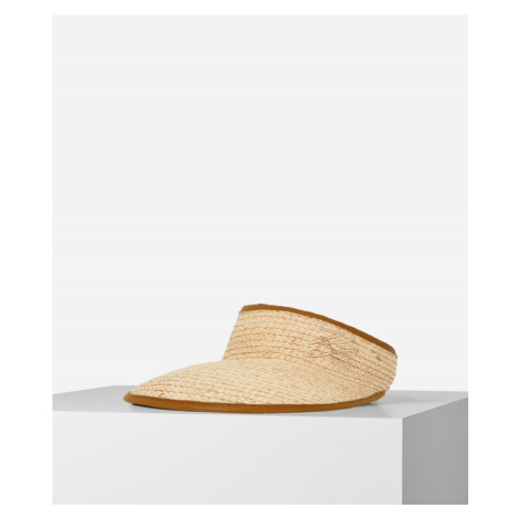 Kšilt karl lagerfeld k/autograph raffia visor hnědá