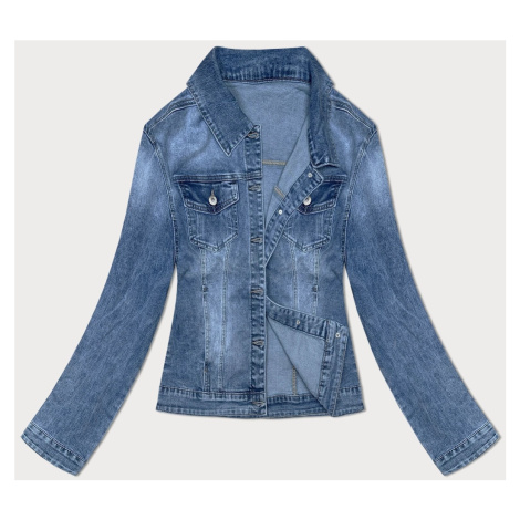 Světle modrá jednoduchá dámská džínová bunda (DL2249L) DROMEDAR