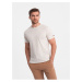 Béžové pánské vzorované tričko Ombre Clothing