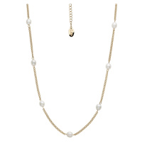 CRYSTalp Půvabný pozlacený náhrdelník s perlami Tide Pearl 12243.EG