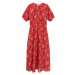 MANGO Letní šaty 'CALABASA' červená / světle hnědá / bílá / mix barev