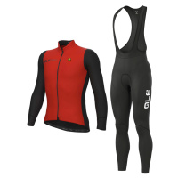 ALÉ Cyklistická zimní bunda a kalhoty - FONDO 2.0 + WINTER - červená/černá