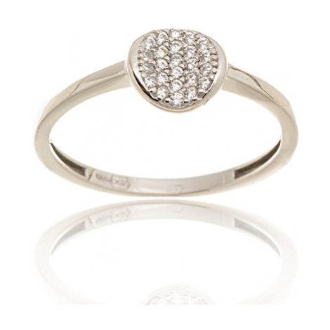 Dámský prsten z bílého zlata s čirými zirkony PR0337F + DÁREK ZDARMA