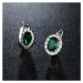 Sisi Jewelry Náušnice Swarovski Elements Fiona Smaragd E1324-KSE0063 (6) Zelená