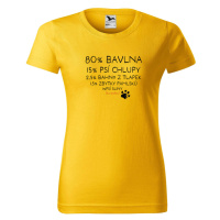 DOBRÝ TRIKO Dámské tričko s potiskem Bavlna, chlupy, bahno Barva: Žlutá