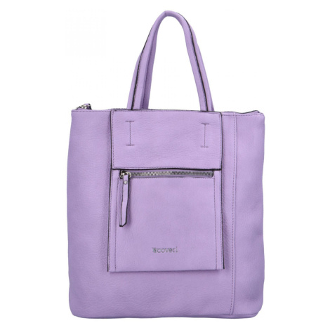 Stylový dámský koženkový batoh Enola, fialová Coveri