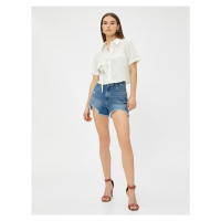 Koton Crop Shirt with Pocket Modal Blend