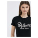 Bavlněné tričko Polo Ralph Lauren černá barva