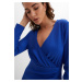 Bonprix BODYFLIRT šaty v zavinovacím vzhledu Barva: Modrá, Mezinárodní