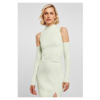 Ladies Rib Knit Cut Out Sleeve Longsleeve lightmint