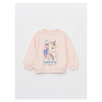 LC Waikiki Crew Neck Long Sleeve Printed Sweatshirt for Baby Girl