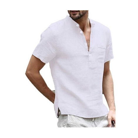 Pánská lněná košile na léto s krátkým rukávem