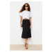 Trendyol Black Lined Tulle Maxi Knitted Skirt