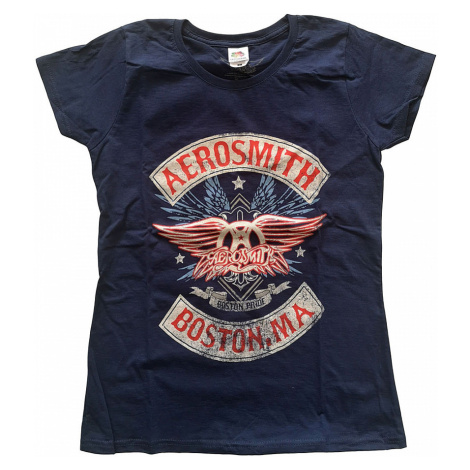 Aerosmith tričko, Boston Pride Navy Blue, dámské RockOff
