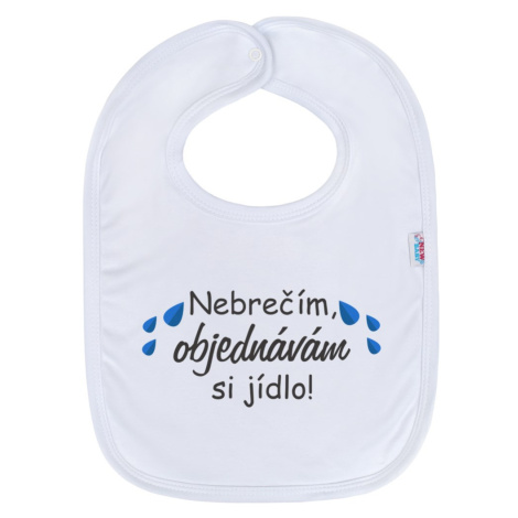 Kojenecký bavlněný bryndák New Baby Nebrečím objednávám si jídlo!