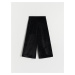 Reserved - Kalhoty culottes s metalickou nití - Černý
