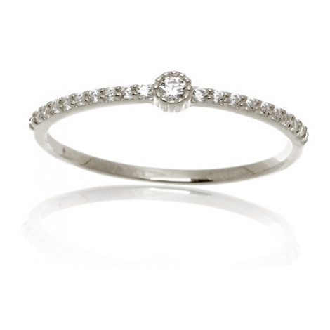 Dámský prsten z bílého zlata s čirými zirkony PR0389F + DÁREK ZDARMA Ego Fashion
