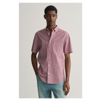 KOŠILE GANT REG POPLIN MICROCHECK SS SHIRT RUBY RED