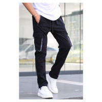 Madmext Black Cargo Pocket Jogger Pants 5791