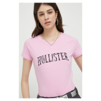 Tričko Hollister Co. růžová barva