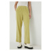 Manšestrové kalhoty American Vintage zelená barva, high waist