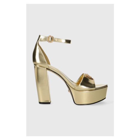 Kožené sandály Guess SETON zlatá barva, FLPSET LEM03