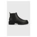 Kožené kotníkové boty U.S. Polo Assn. Karma dámské, černá barva, na plochém podpatku
