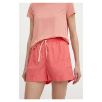 Tréninkové šortky Casall Athleisure růžová barva, hladké, high waist