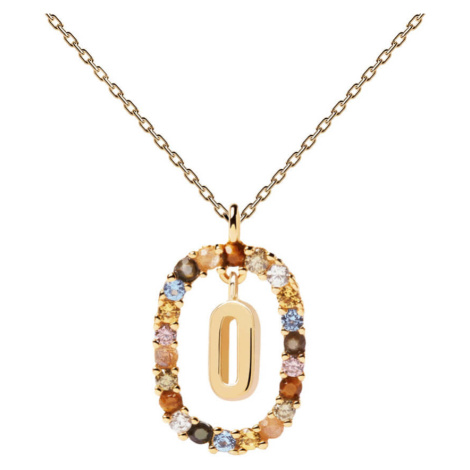 PDPAOLA Krásný pozlacený náhrdelník písmeno "O" LETTERS CO01-274-U (řetízek, přívěsek)