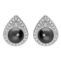 Brilio Silver Překrásné stříbrné náušnice s pravými tahitskými perlami TA/ME04373A