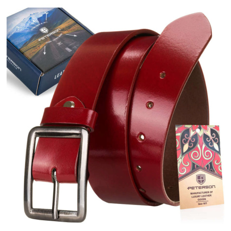 Dámský, kožený, široký, červený pásek - PETERSON Factory Price