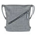 Střední světle šedý kabelko-batoh 2v1 s šikmým zipem