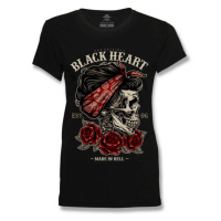Dámské triko BLACK HEART Pin Up Skull černá
