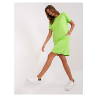 Světle zelené basic šaty s kulatým výstřihem