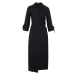 Černé dámské zavinovací šaty s příměsí lnu ORSAY