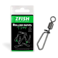 Zfish Obratlík Rolling swivel with T Snap Velikost 8, 35 kg 10 ks