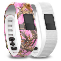 GARMIN sada náramků - PINKCAMO/WHITE - růžová/bílá