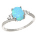 Dámský stříbrný prsten s modrým opálem STRP0384F