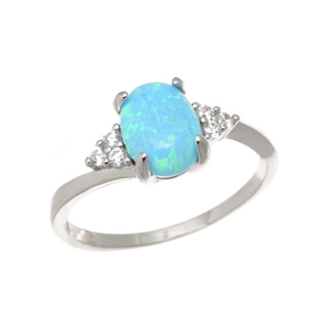 Dámský stříbrný prsten s modrým opálem STRP0384F JVD