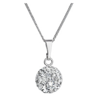 Stříbrný náhrdelník se Swarovski krystaly kulatý bílý 32086.1 crystal