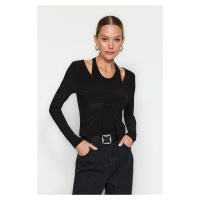 Trendyol Black Athlete Look Fitted Stretch Knitted Blouse