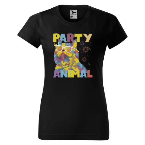 DOBRÝ TRIKO Dámské tričko s potiskem Party animal Barva: Černá