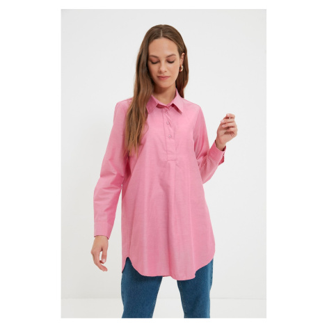Trendyol Pink Shirt Collar Tunic