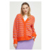 Vlněný svetr American Vintage oranžová barva, hřejivý